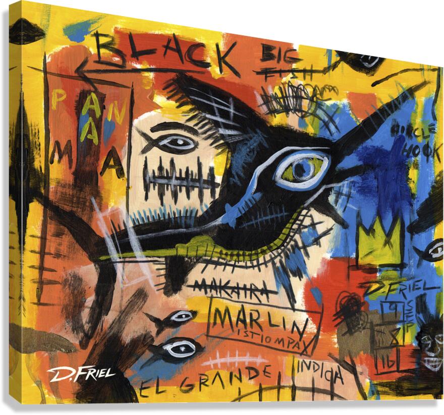 DFriel - Basquiat Black Marlin  Canvas Print
