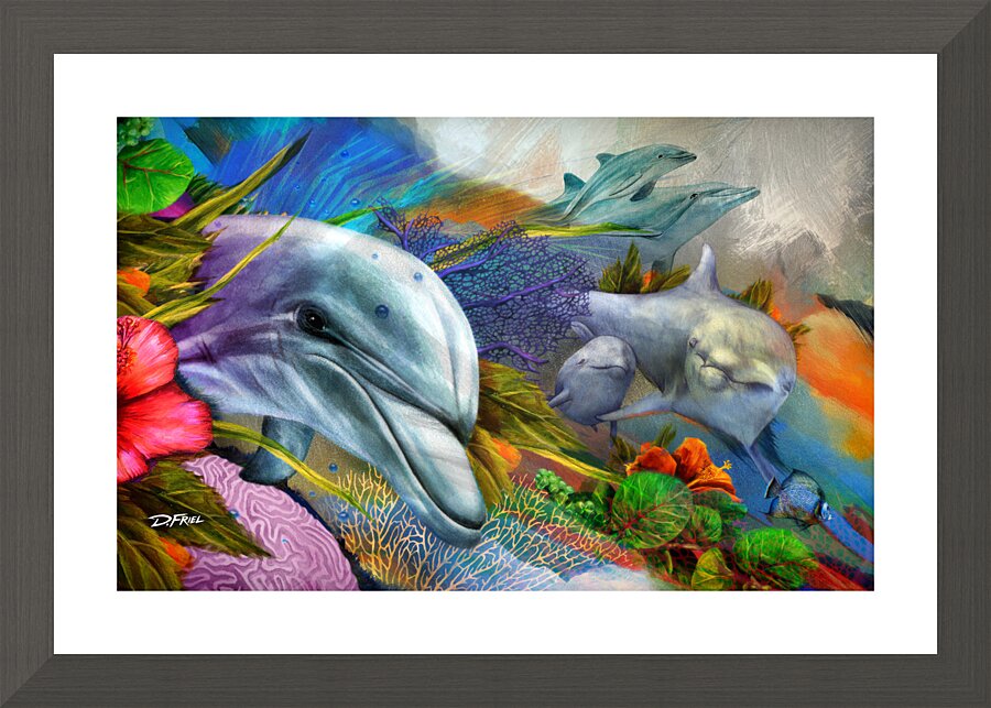 DFriel - Sea Garden Porpoise  Framed Print Print