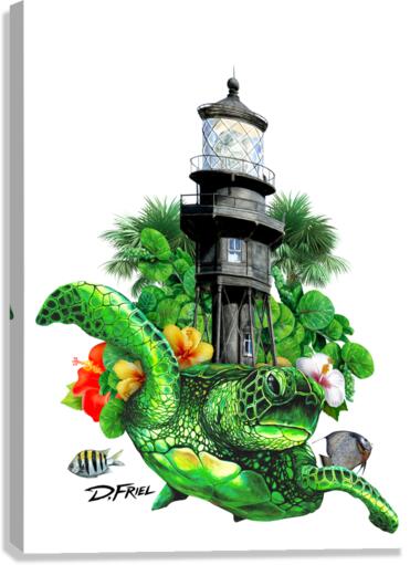 DFriel Hillsboro Lighthouse Turtle  Impression sur toile