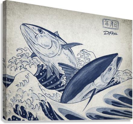 DFriel - Hokusai Bluefin  Impression sur toile