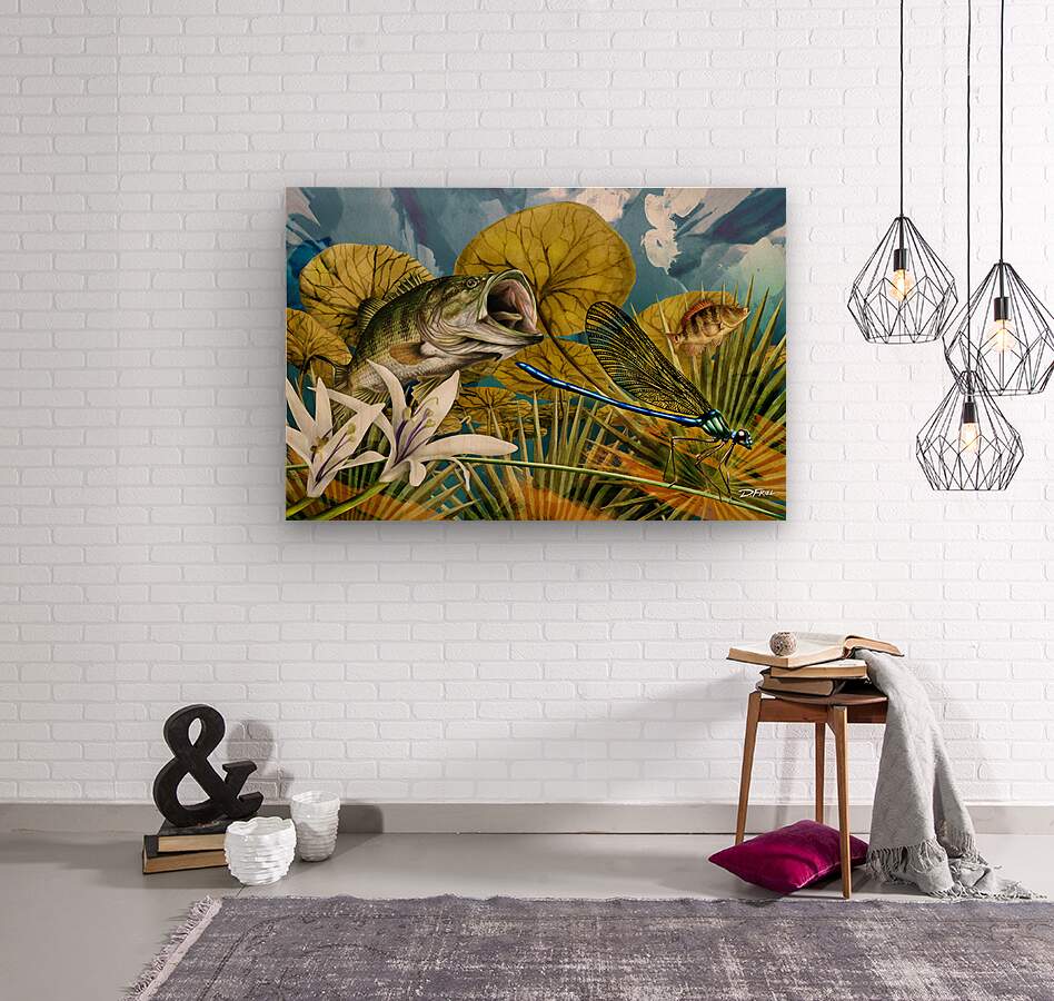DFriel Palm Aire Dragonfly Bass  Wood print