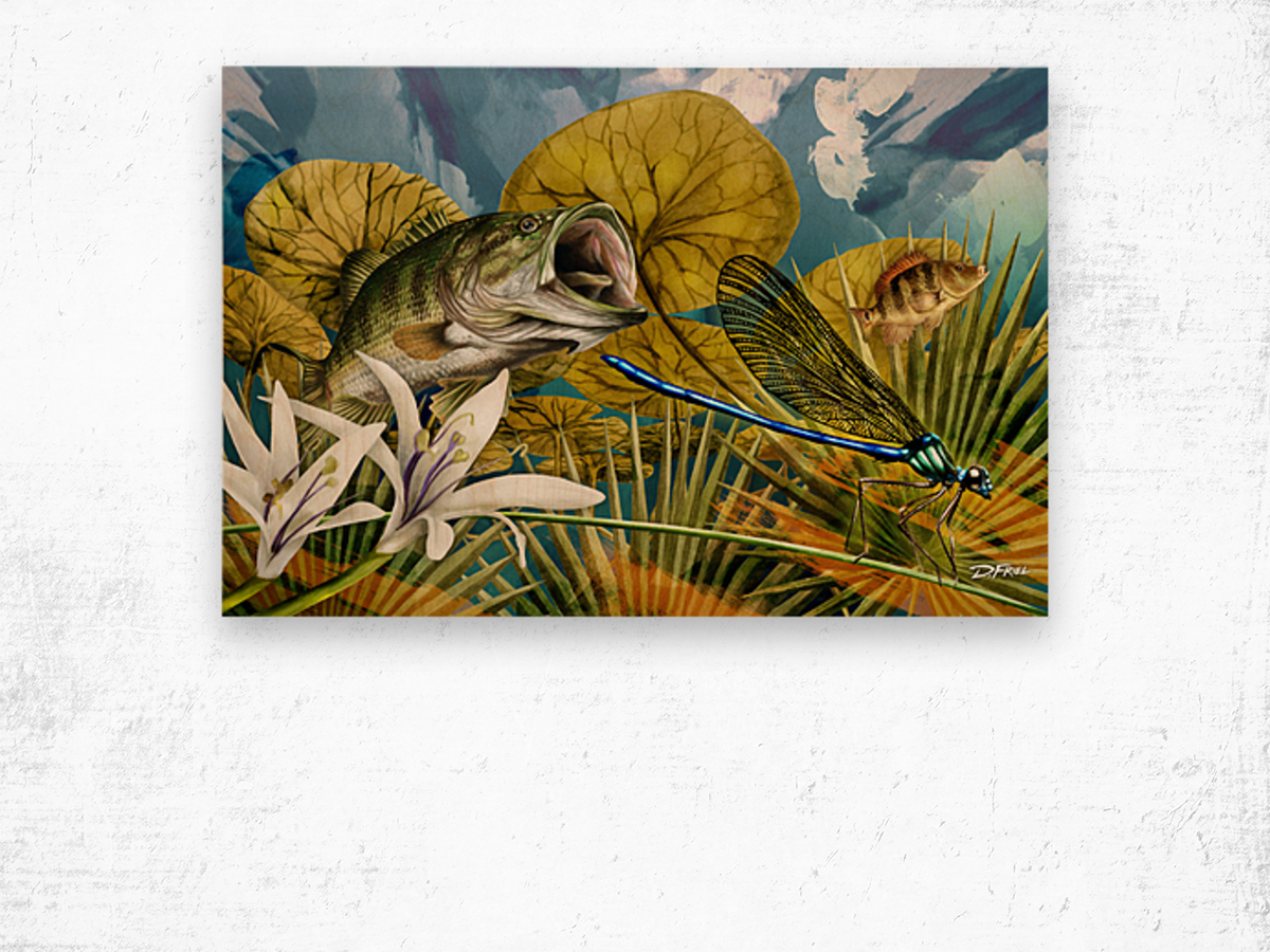 DFriel Palm Aire Dragonfly Bass Wood print